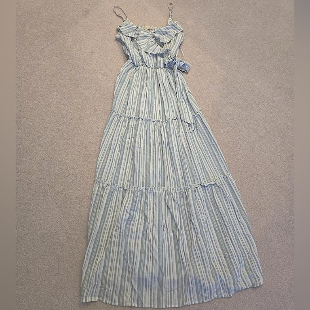 Fabulous Altared State long sundress. Green and white striped.